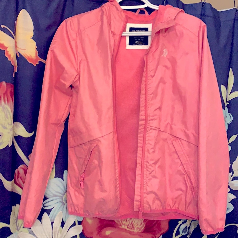 Us polo bright pink rain jacket